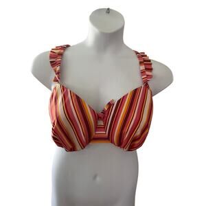 ISLAND RAYS, SIZE 2X, BIKINI TOP, STRIPED